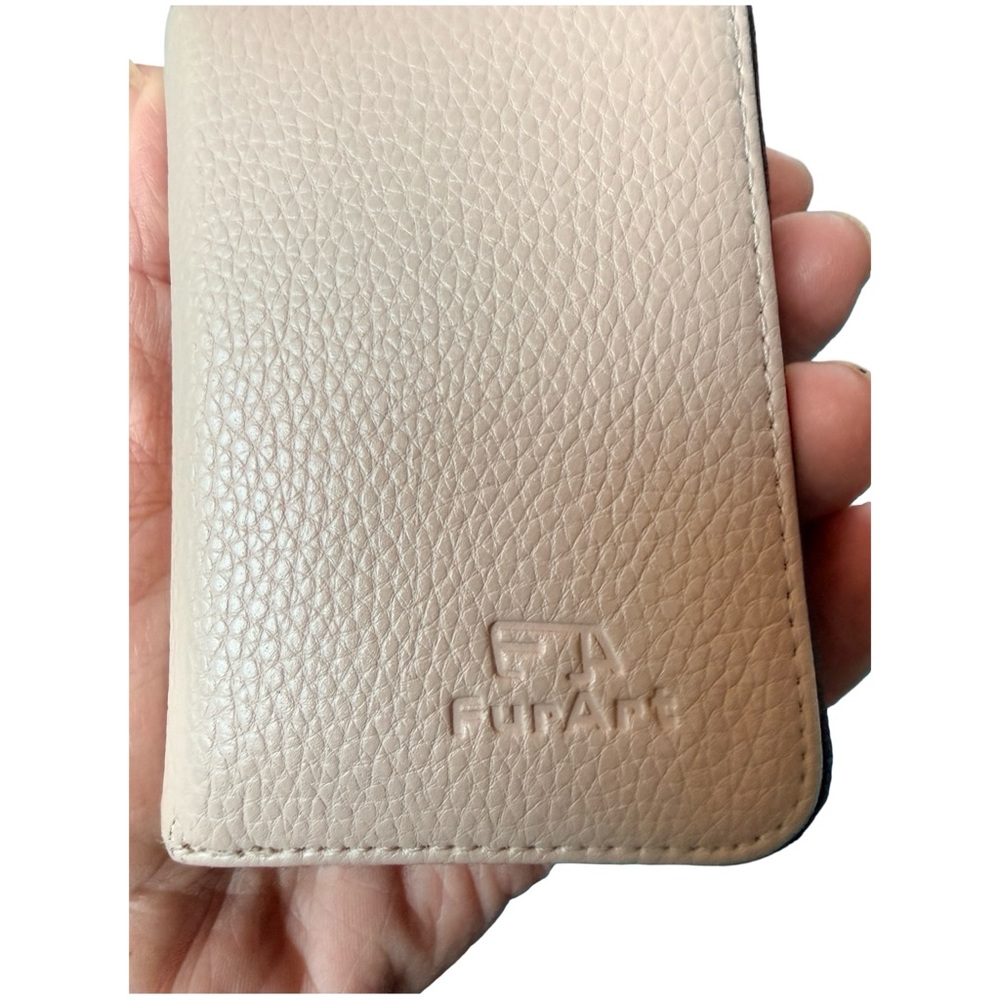 Luxury Cream Leather ID Card Holder 4.25 X 3”